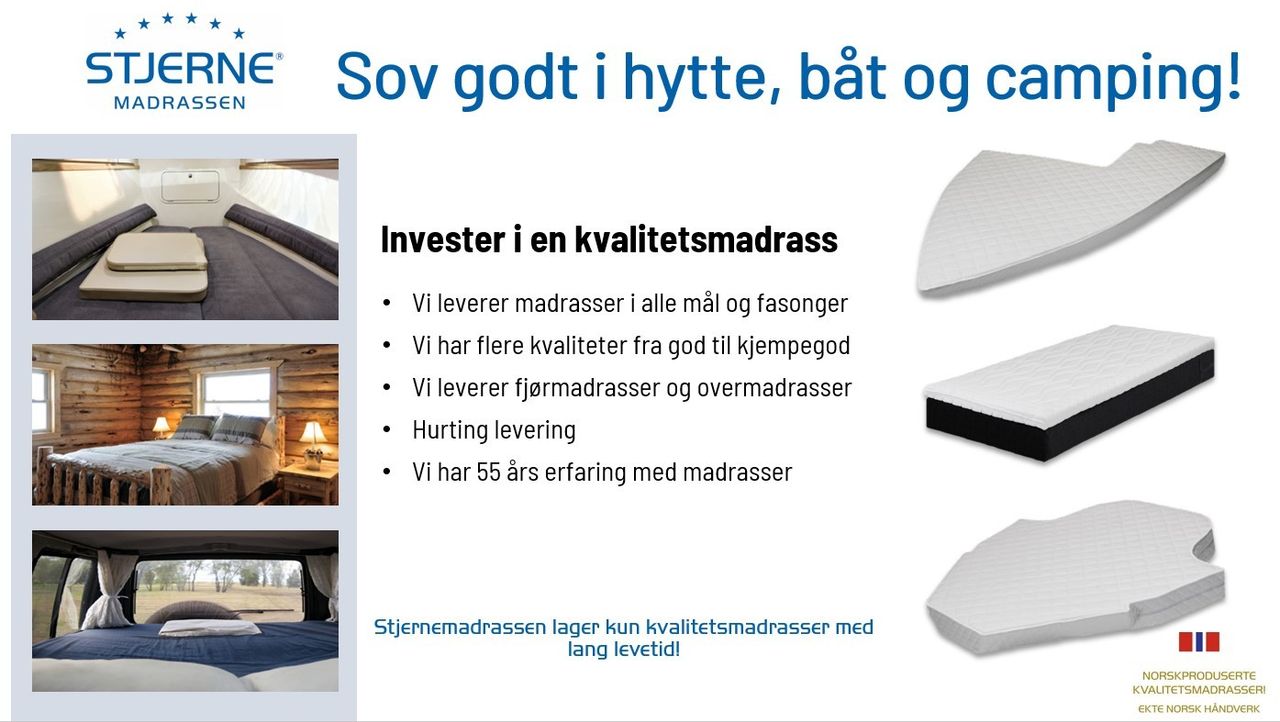Fjærmadrasser til Båt og Camping/bobil alle størrelser og mål